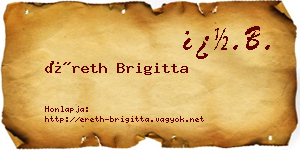 Éreth Brigitta névjegykártya
